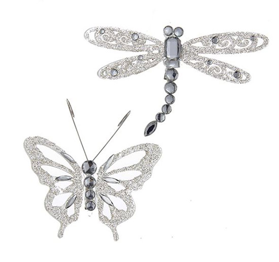 Item 104251 Silver Butterfly/Dragonfly Clip-On Ornament
