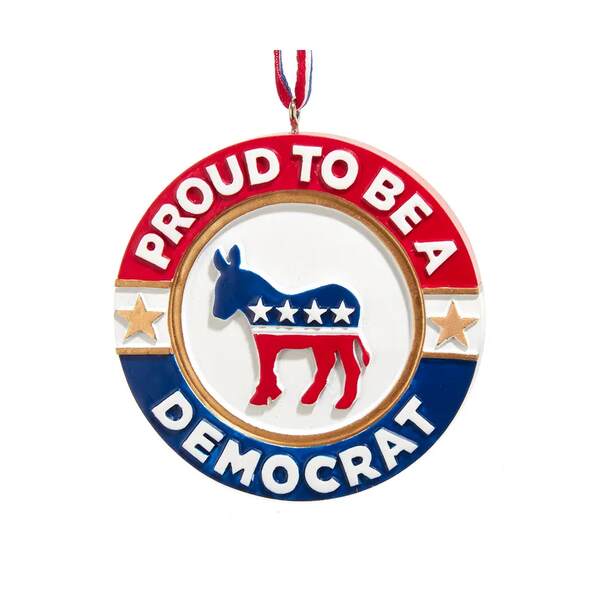 Item 104287 Democrat Political Disc Ornament