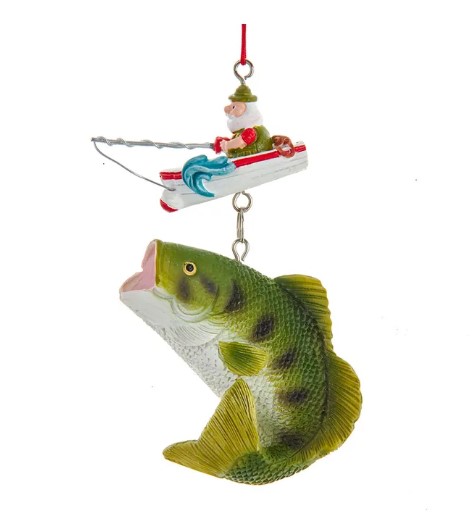 Item 104306 Santa Fishing Boat Ornament