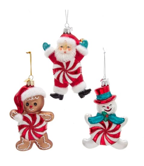 Item 104322 Noble Gems Santa/Snowman/Gingerbread Ornament