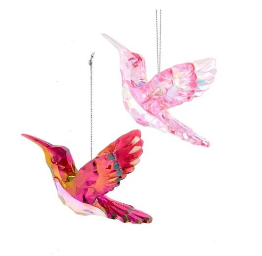 Item 104353 Pink/Burgundy Hummingbird Ornament
