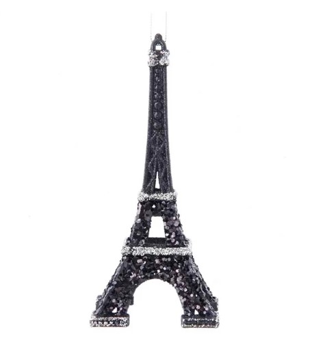 Item 104384 Black and Silver Eiffel Tower Ornament