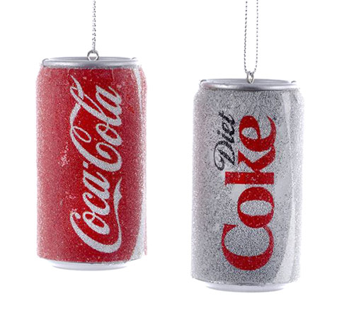 Red Coke Double-sided Recycled Soda Can Art COCA COLA Flower Christmas Ornament 