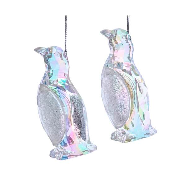 Item 104483 Clear Iridescent Penguin Ornament