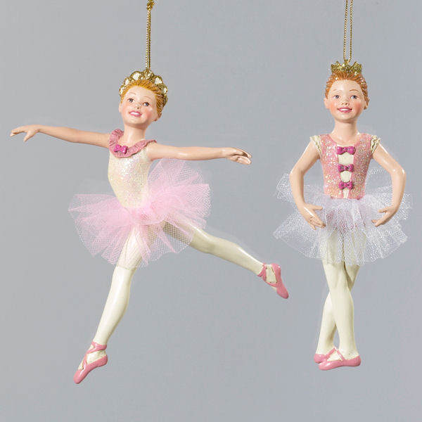 Item 104505 Ballerina Girl With White/Pink Tutu Ornament