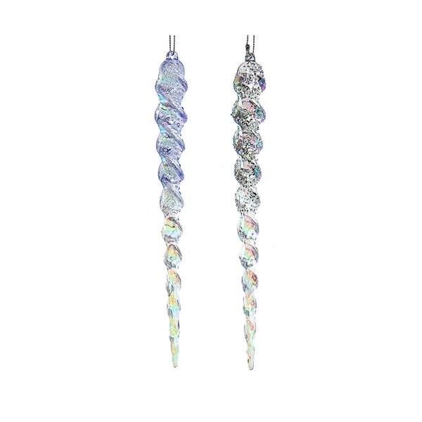 Item 104509 Iridescent Lavender Blue/ Silver Icicle Ornament