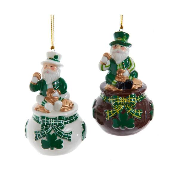 Item 104518 Irish Santa Ornament