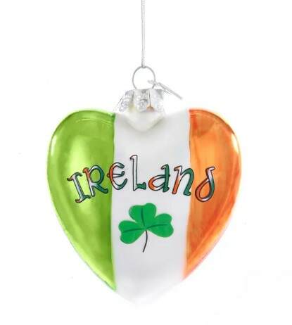 Item 104526 Ireland Glass Heart Ornament