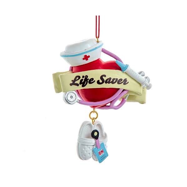 Item 104538 Nurse Heart With Shoe Ornament