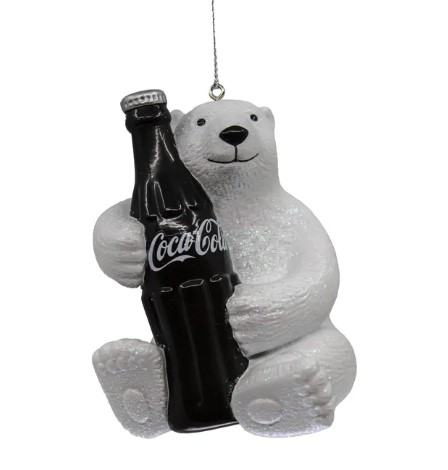 Item 104539 Coke Bear With Bottle Ornament