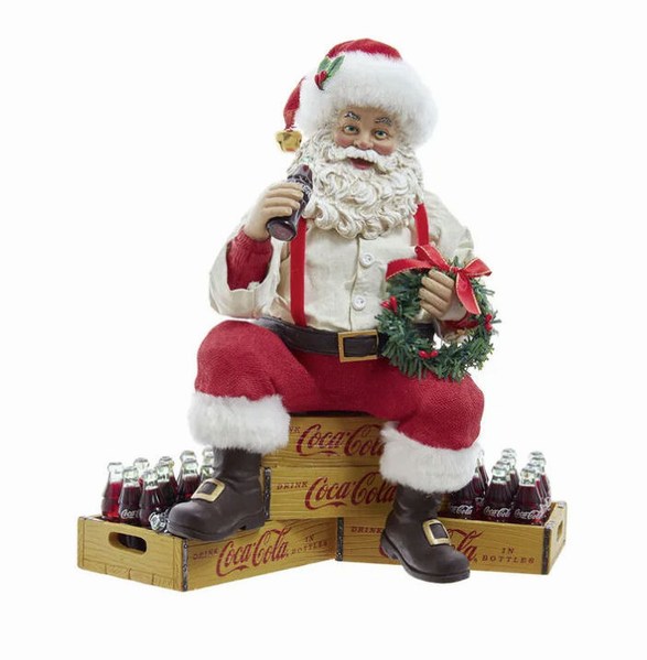Item 104545 Coca Cola Santa Sitting On Crates