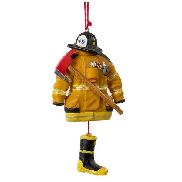Item 104572 Yellow Firefighter Uniform Ornament