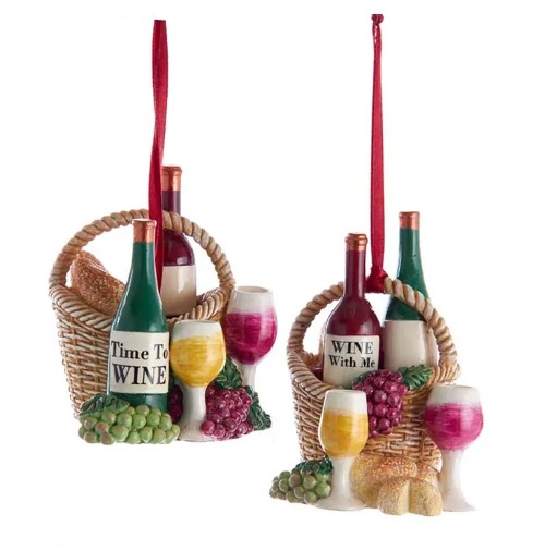 Item 104598 Wine Basket Ornament