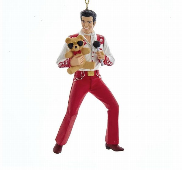 Item 104625 Elvis With Teddy Bear Ornament