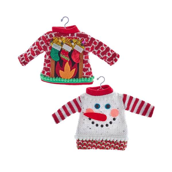 Item 104683 Ugly Sweater Snowman Head/Fireplace Ornament