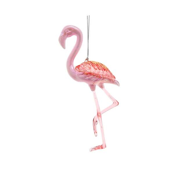 Item 104693 Iridescent Flamingo With Gold Accents Ornament