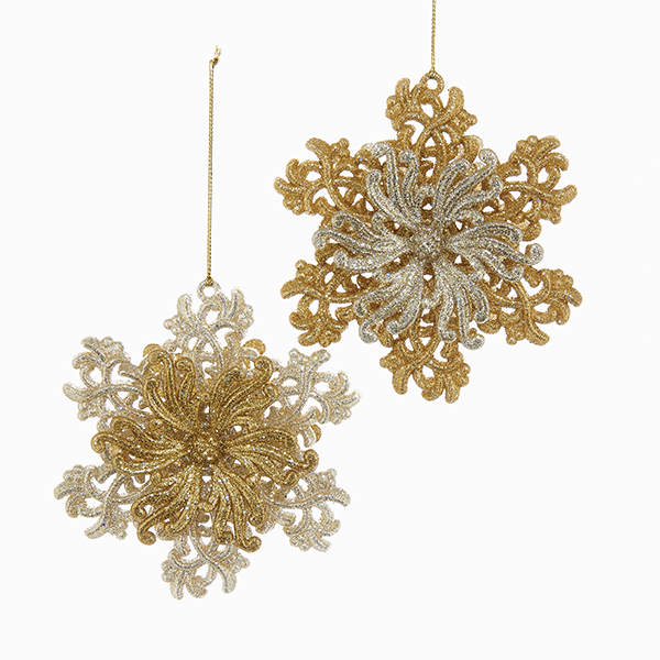 Item 104771 Silver/Gold Snowflake Ornament