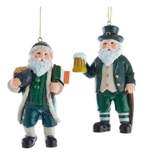 Item 104803 Irish Santa Ornament