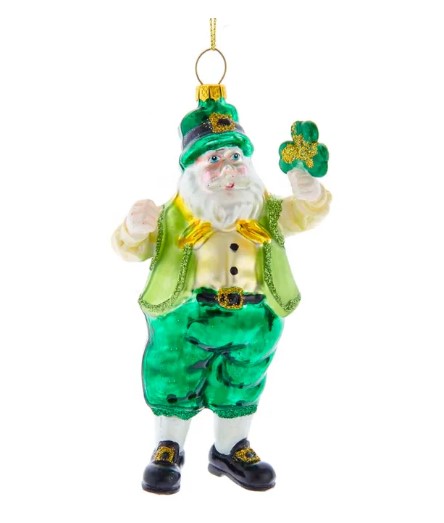 Item 104844 Irish Santa Ornament