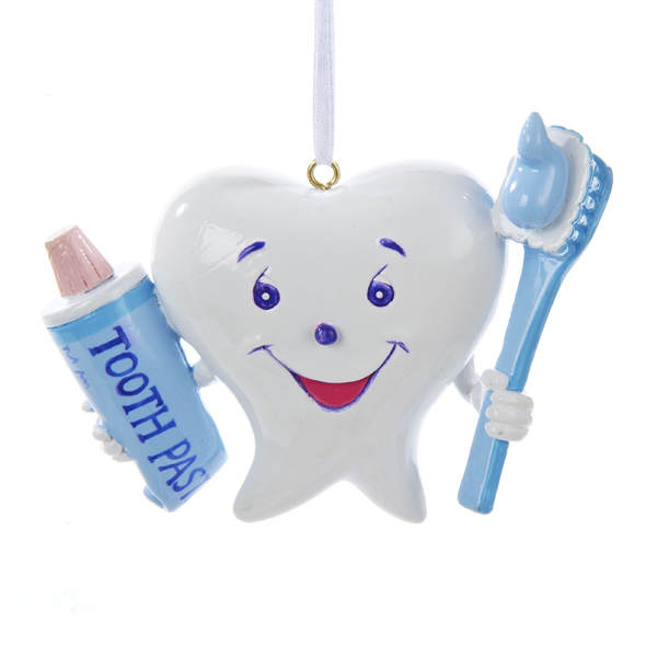 Item 104888 Tooth With Toothpaste & Toothbrush Ornament