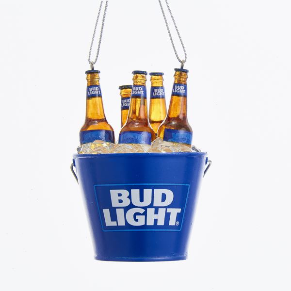 Item 104973 Bud Light Beer Bottles In Bucket Cooler Ornament
