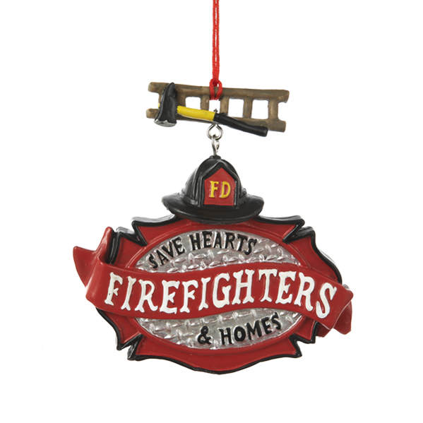 Item 105165 Firefighters Save Hearts & Homes Sign Ornament