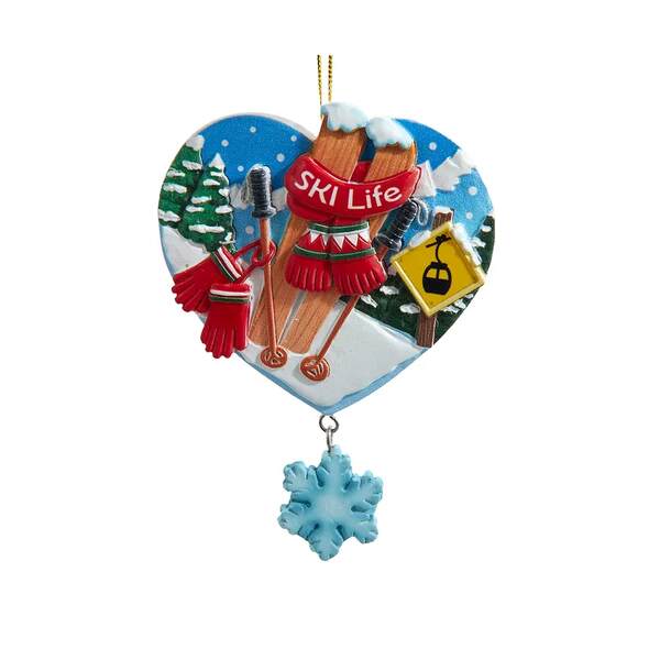 Item 105258 Heartshaped Skiing Ornament