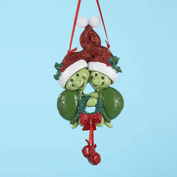 Item 105309 Turtles With Santa Hats Couple Ornament