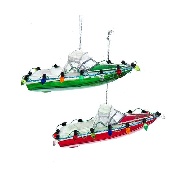 Item 105345 Noble Gems Speedboat With Lights Ornament