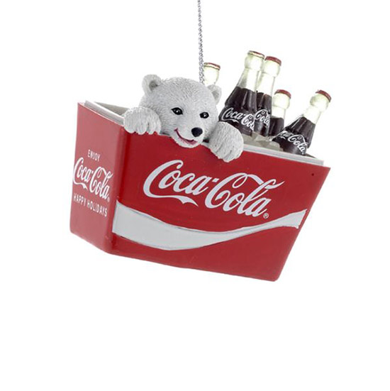 Item 105362 Polar Bear Cub In Coca-Cola Cooler Ornament