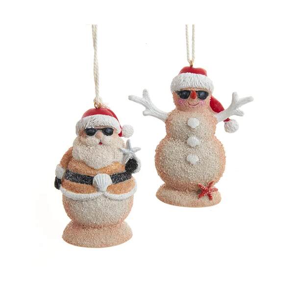 Item 105409 Sand Santa/Snowman Ornament