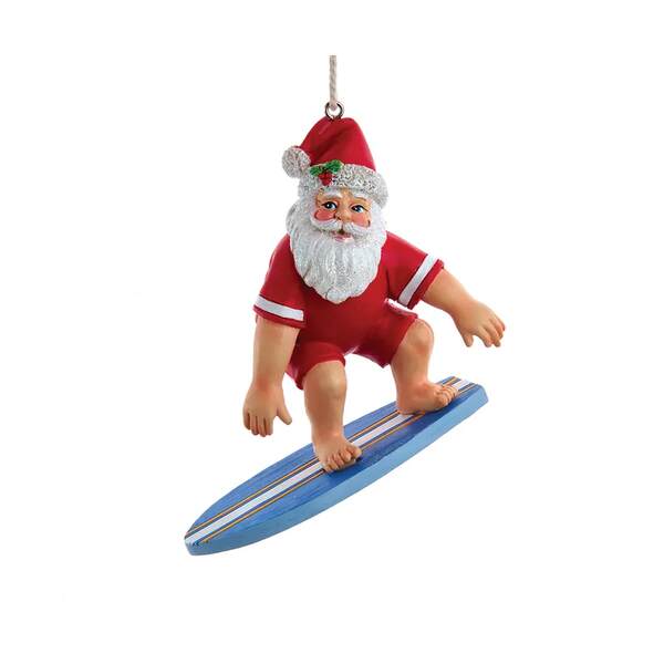 Item 105447 Santa On Surfboard Ornament
