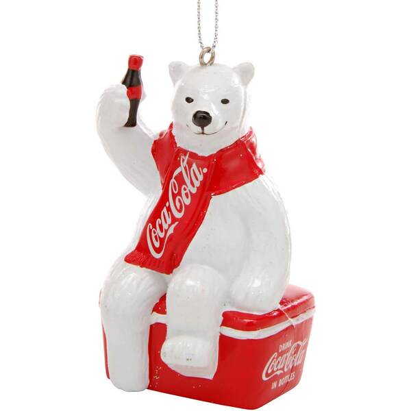 Item 105562 Coca-Cola Polar Bear On Cooler Ornament