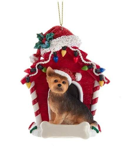 Item 105626 Yorkshire Terrier With Doghouse Ornament