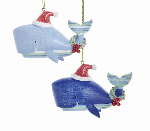Item 105641 Whimsical Striped Whale Ornament