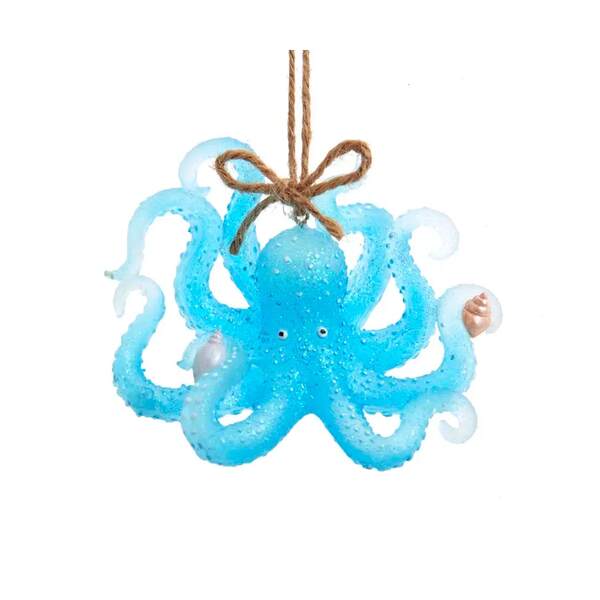 Item 105687 Transparent Sea Blue Octopus Ornament