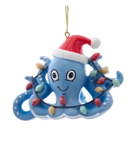 Item 105745 Whimsical Blue Octopus Ornament
