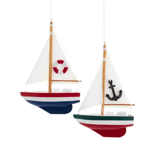Item 105886 Wooden Sailboat Ornament