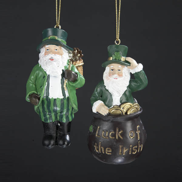Item 105898 Irish Santa Ornament