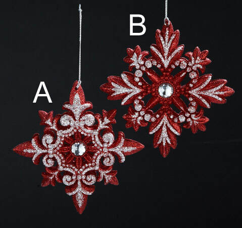 Item 105937 Red/Silver Snowflake Ornament
