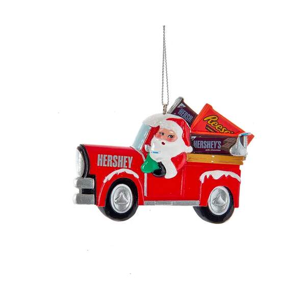 Item 106086 Hershey Santa Pick Up Truck Ornament
