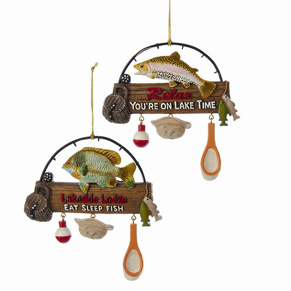 Item 106134 Fishing Rod With Sign Ornament