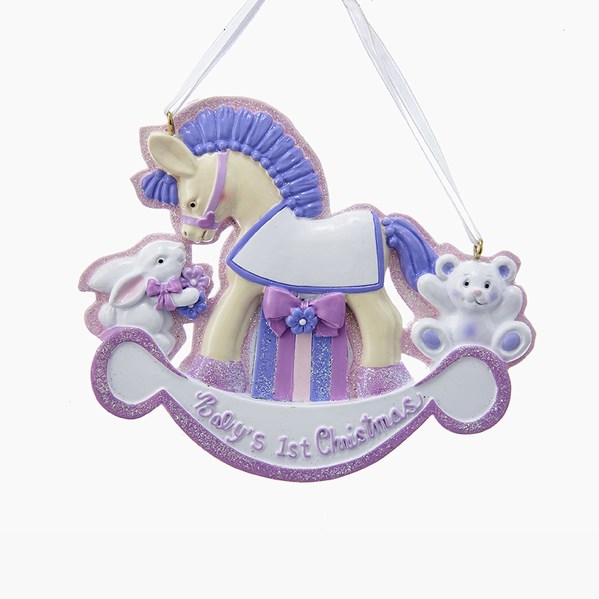 Item 106138 Baby's First Christmas Rocking Horse Girl Ornament