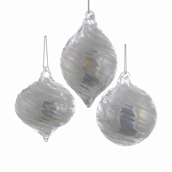 Item 106268 White Pearl Onion/Finial/Ball Ornament