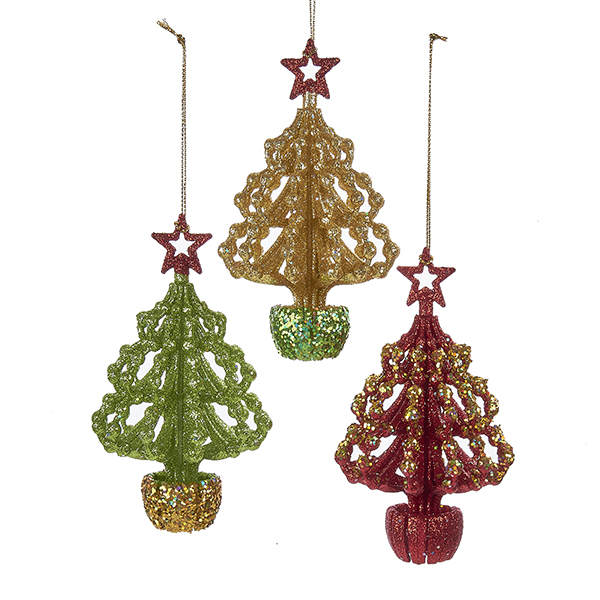 Item 106274 Green/Gold/Red Christmas Tree Ornament