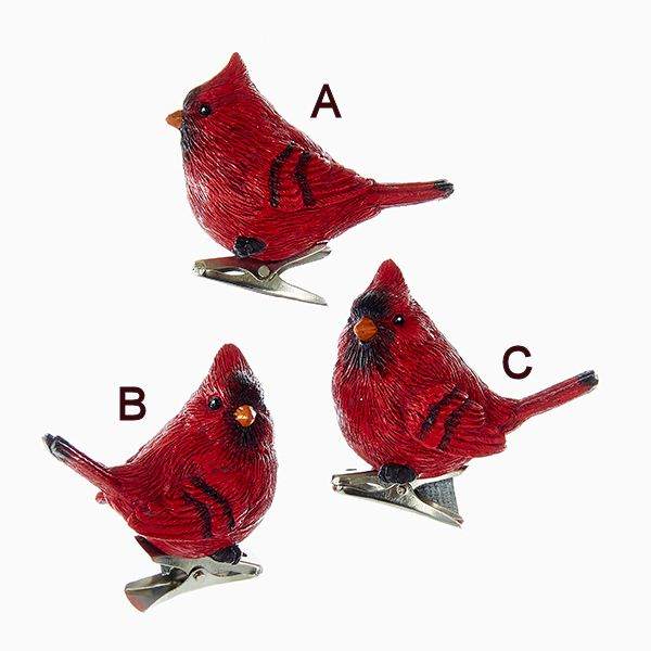 Motion Sensing Chirping Red Cardinal Song Bird Clip Ornament-BRAND NEW-SHIP24HRS 