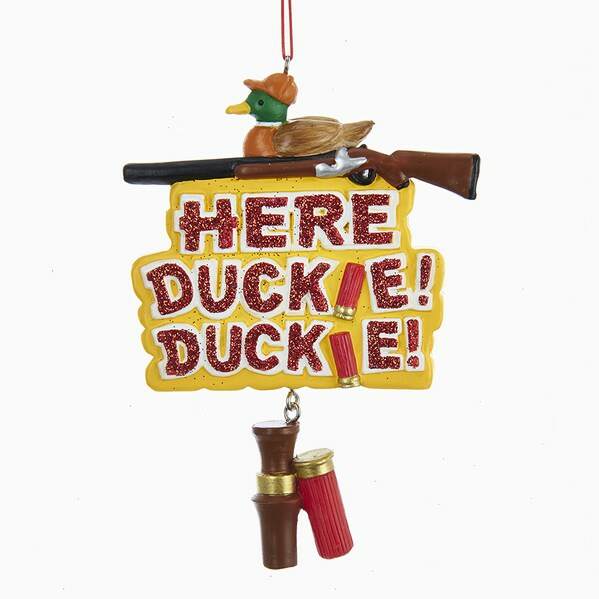 Item 106363 Here Duckie Duckie Hunter Ornament