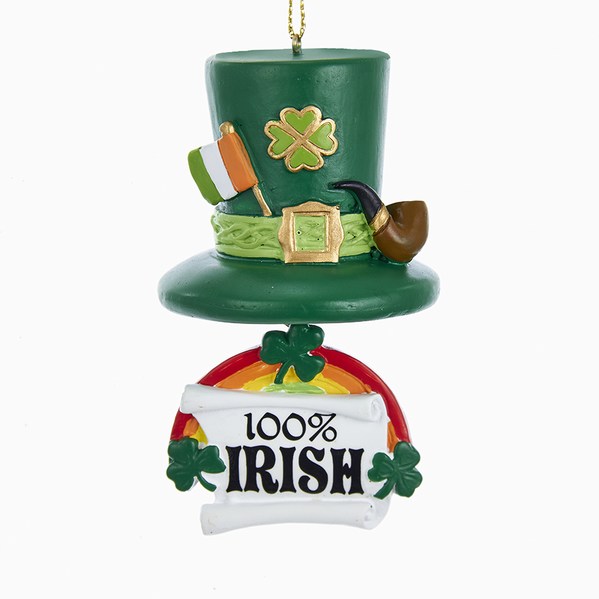 Item 106364 Irish Hat With Rainbow Ornament