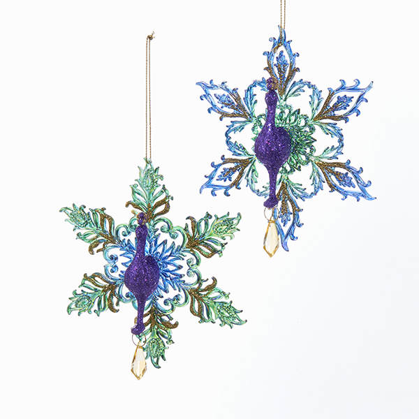 Item 106412 Peacock With Snowflake Ornament