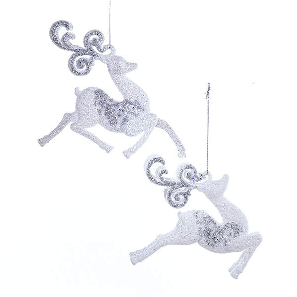 White/Silver Deer Ornament - Item 106417 | The Christmas Mouse